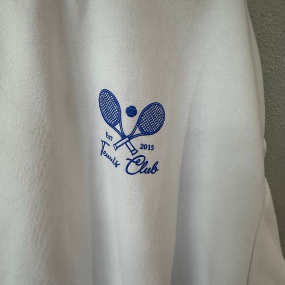 Wilo The Label Tennis Club White Crew Neck Sweater Size Med Preppy - Picture 8 of 8